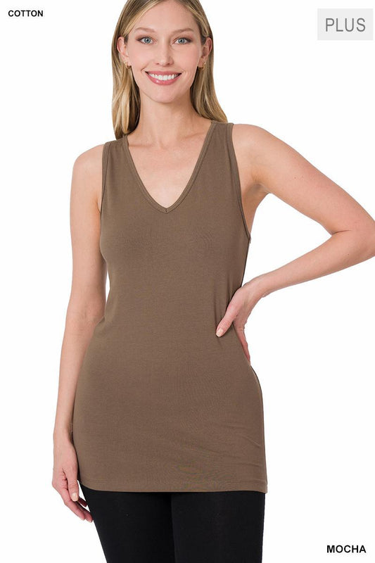 ZENANA CT-2911X Cotton Spandex Racerback Tank Top