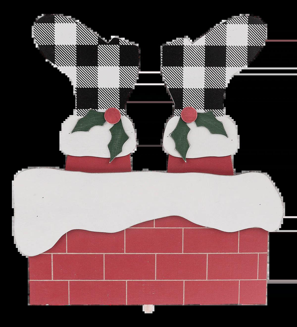 Santa in Chimney Topper