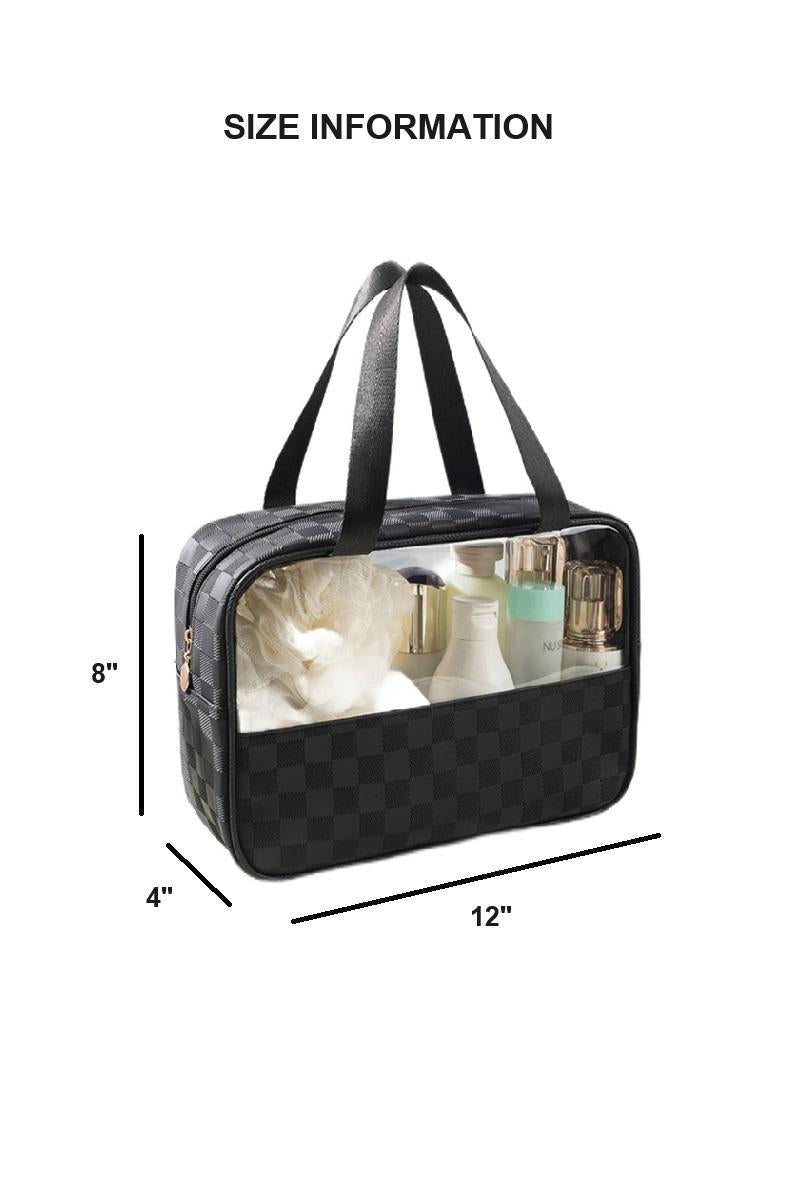 ZENANA U-829 Checkered Pattern Travel Clear Bag