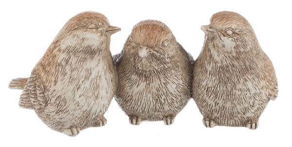 Painted 3 Bird Cluster Resin