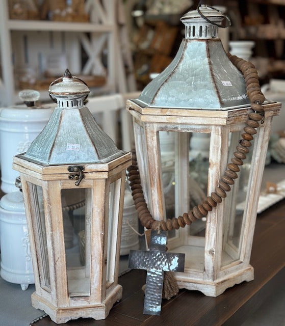 Metal Lantern with Glass Sides