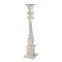 White Wood Beaded Candleholders
