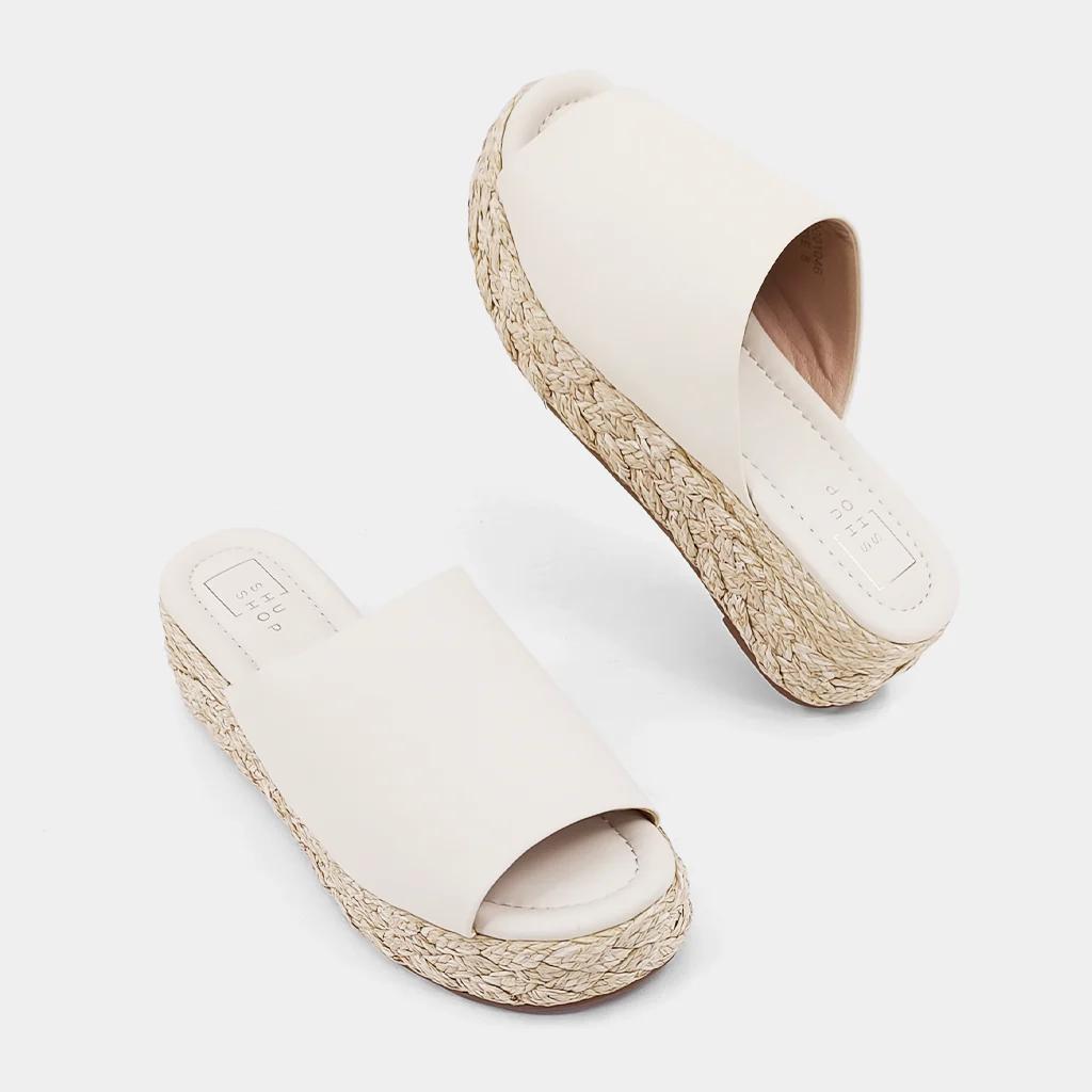 ShuShop Lizzie Bone Woven Wedge Shoe
