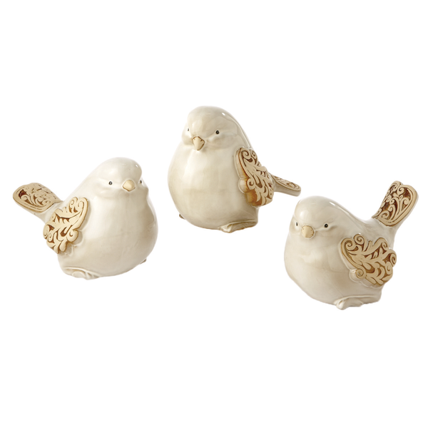 Ivory Scroll Wing Birds