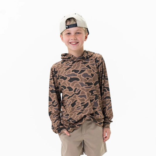 BURLEBO - Gauge Camo Youth Perf Hoodie