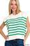 Zenana TW-2530Y Oversized Crew Neck Stripe Sweater Vest