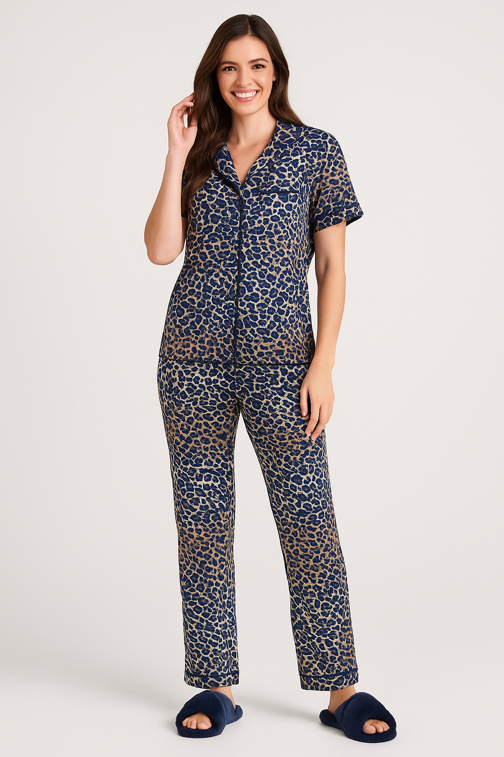 Leopard Yummy Top + Pull On Pant PJ Set