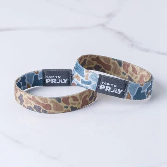 Tap To Pray® Wristband – River Rock Camo - Sahara and Copper