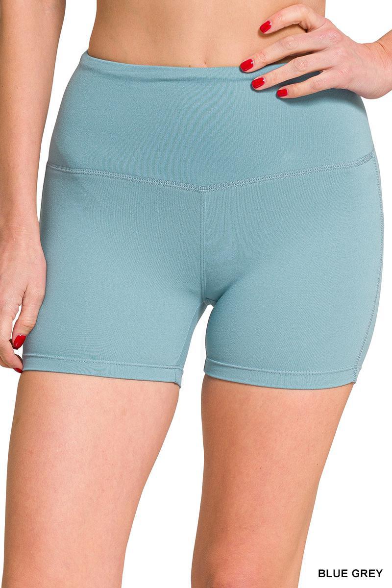 ZENANA MP-9064Y BRUSHED MICROFIBER WIDE WAISTBAND BIKER SHORTS