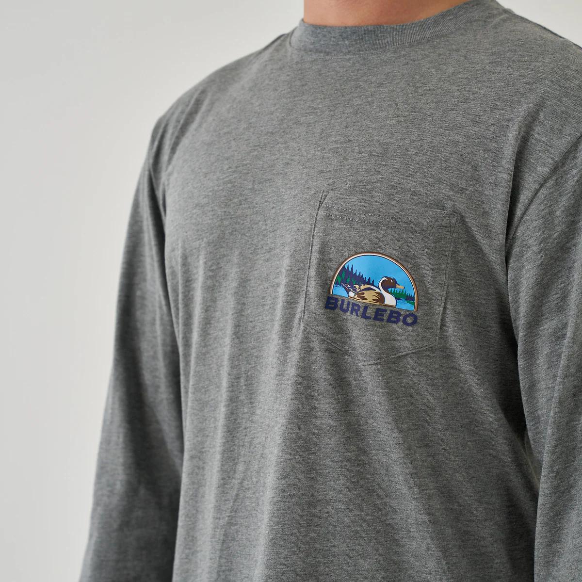 BURLEBO Long Sleeve Tee - Field Companion - Dark Heather Grey
