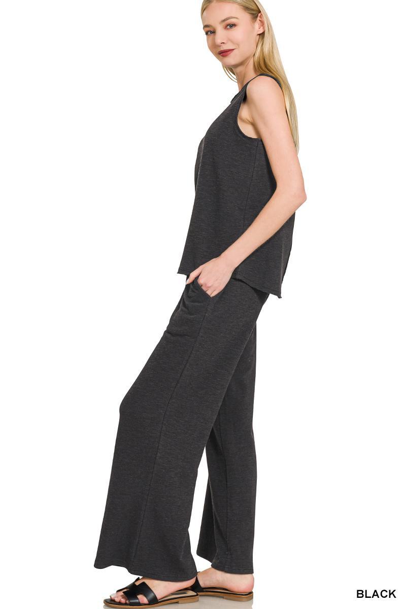 Zenana CTCP-2529 Cotton Slub Tank & Pants Set
