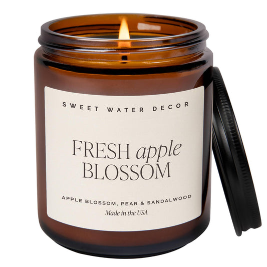 Fresh Apple Blossom 9 oz Soy Candle - Fall Decor & Gifts