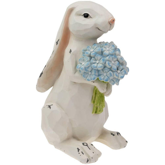 10" Nibbles Bunny With Blue Hydrangea Easter