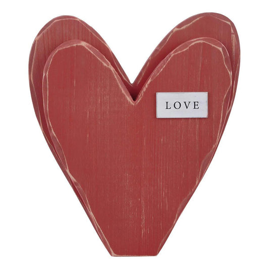 Love Red Wooden Heart