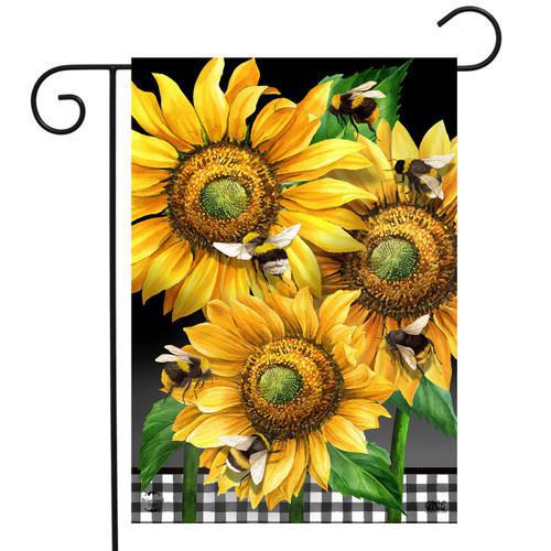 Buzzing Sunflowers Spring Garden Flag 18" x 12.5"