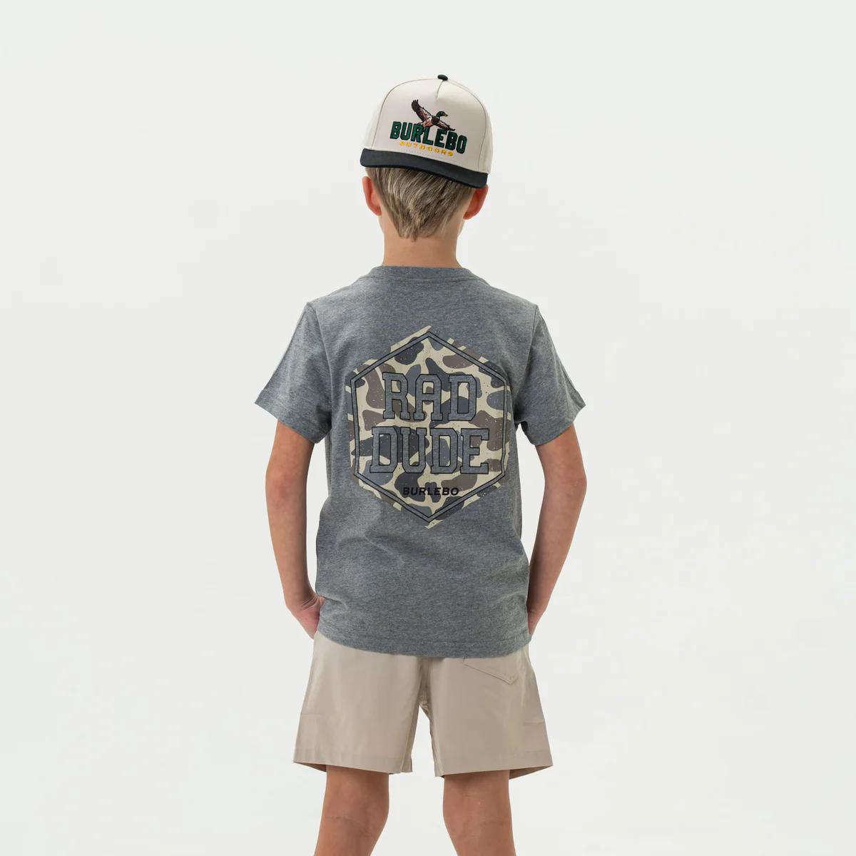 BURLEBO Youth Tee - Rad Dude - Dark Heather Grey