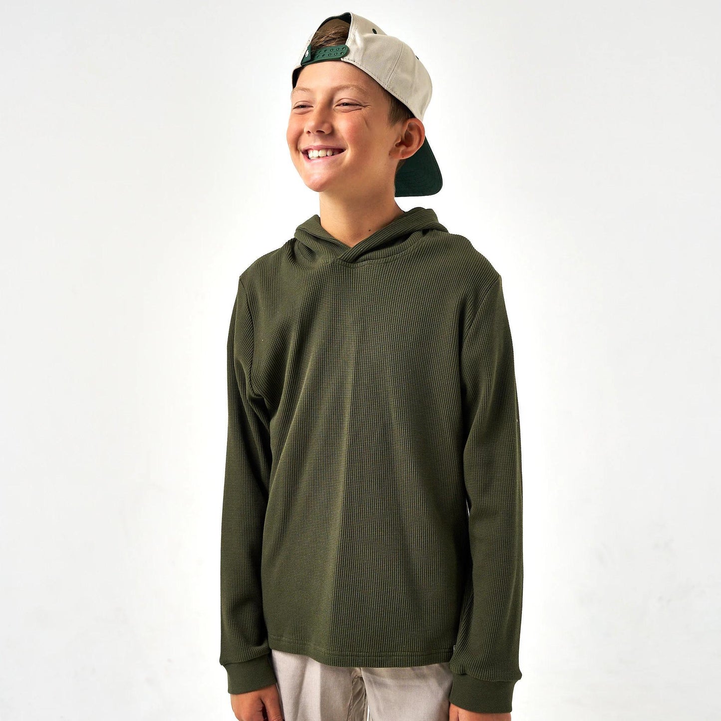 BURLEBO Youth - Thermal Hoodie - Mallard Green