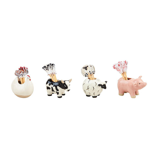 Farm Animal Toothpick Caddy Sets