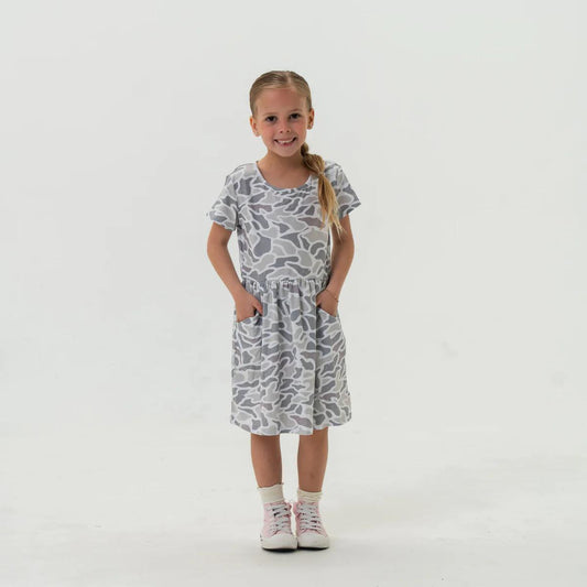BURLEBO - Youth Moxie Dress - White Camo