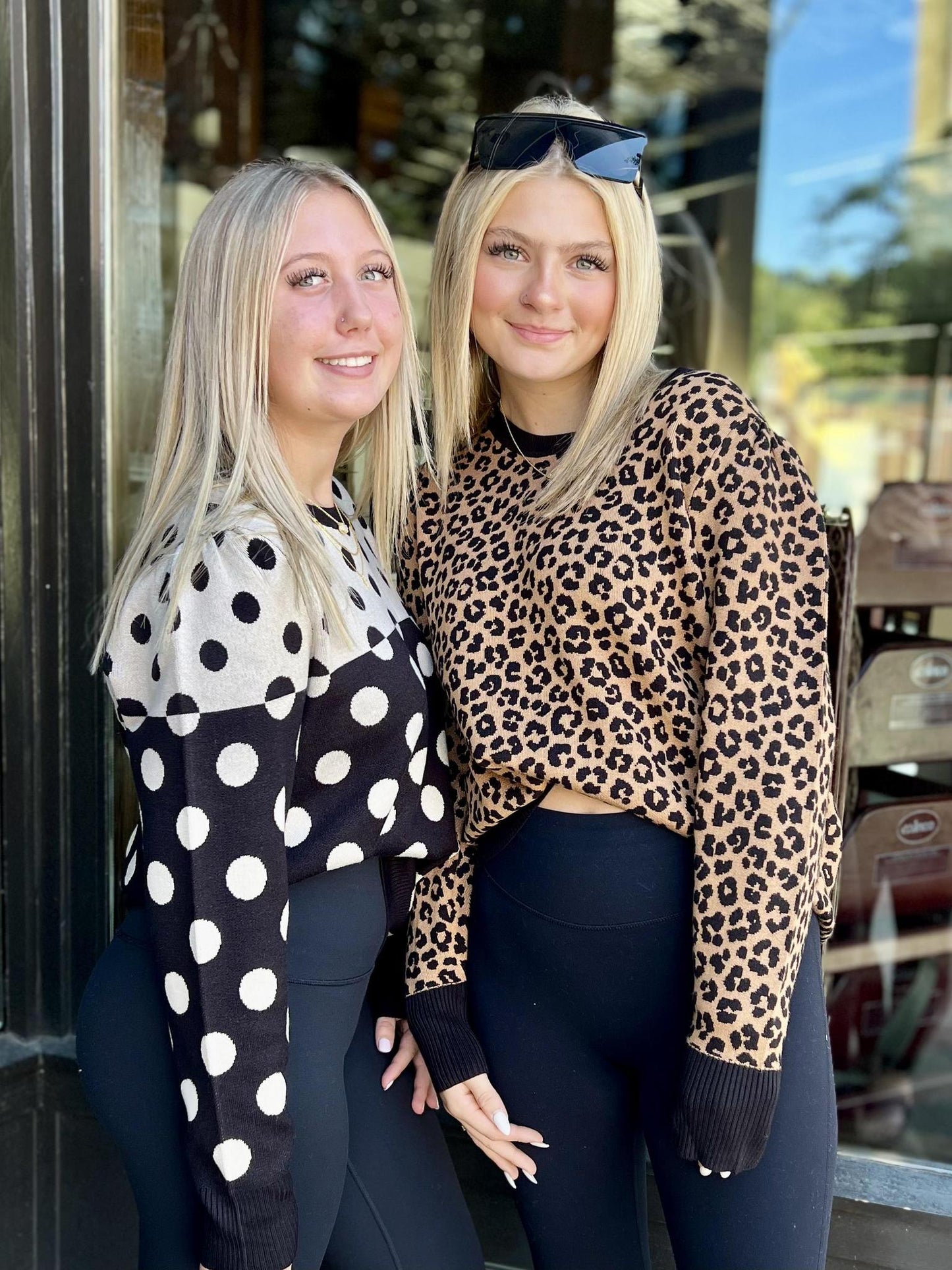 Leopard Crew Neck Puff Sleeve Sweater