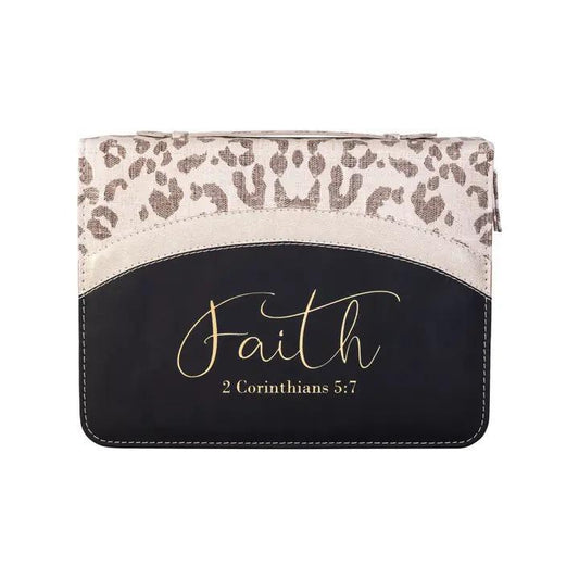 Divine Details: Bible Cover - Leopard W/Metallic Gold