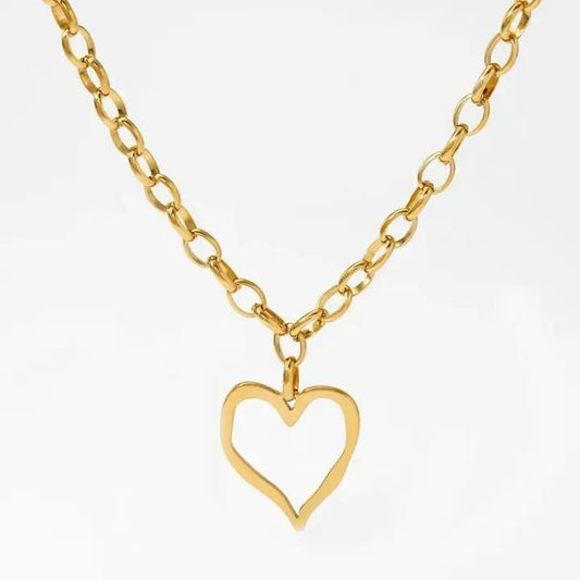 Jossyln 18K Stainless Steel Tarnish Free Heart Necklace | 40NK9564