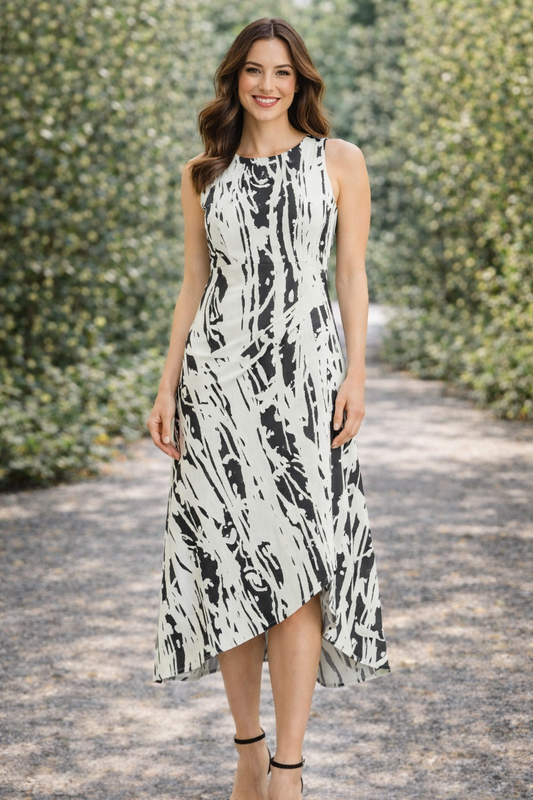 Hi-Lo Midi Asymmetrical Hem Dress