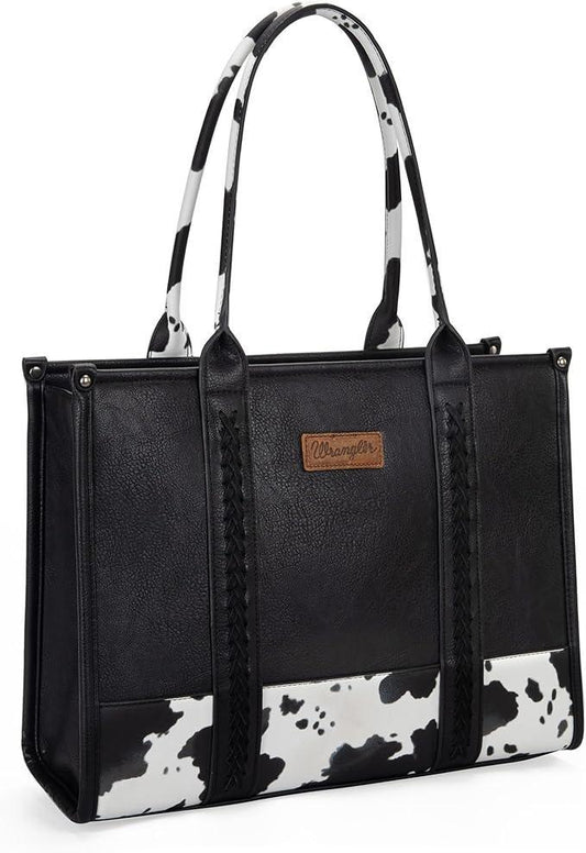 Wrangler Cow Print Crossbody Tote Bag