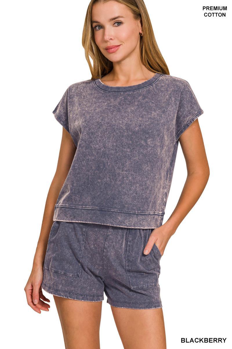 Zenana CTCPW-3441Y Premium Cotton Washed Sleeveless Set ASH BLACK