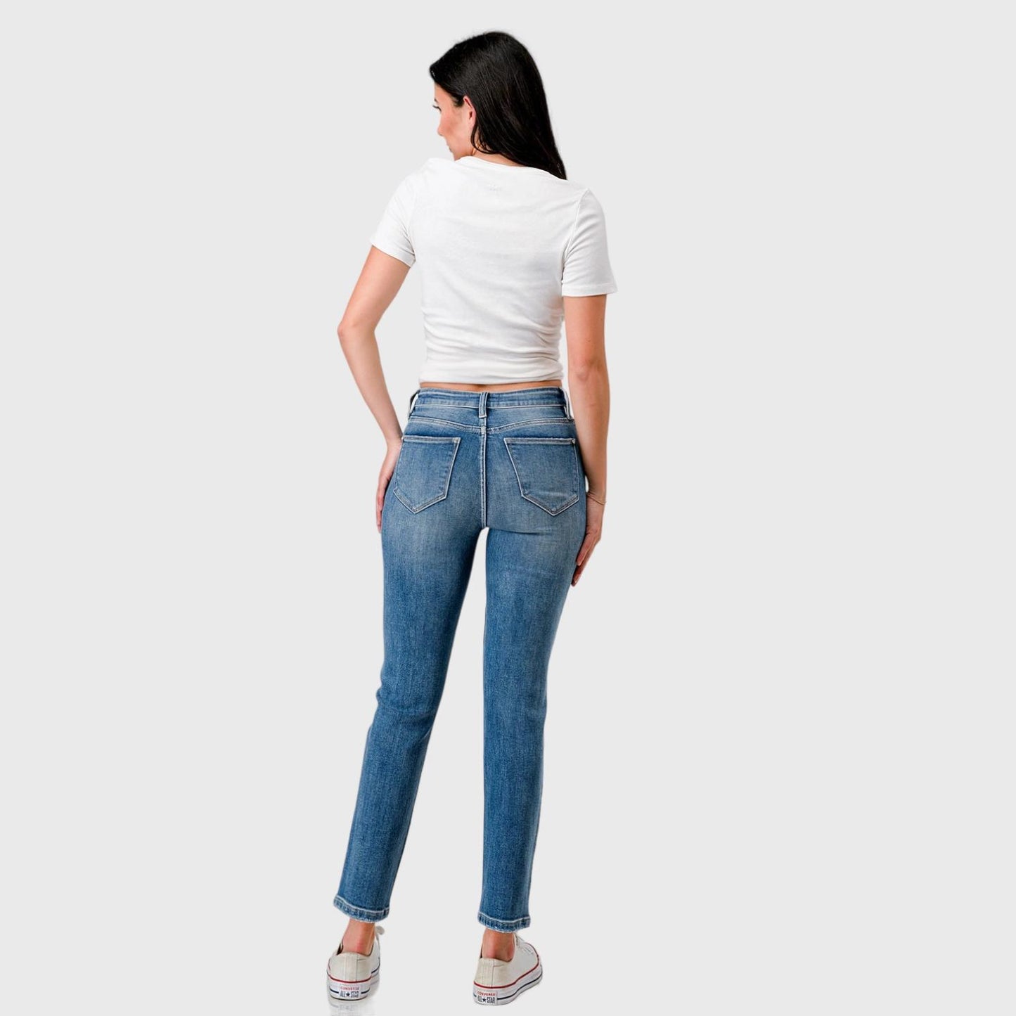 PETRA 153 High Rise Stretch Mom Jeans