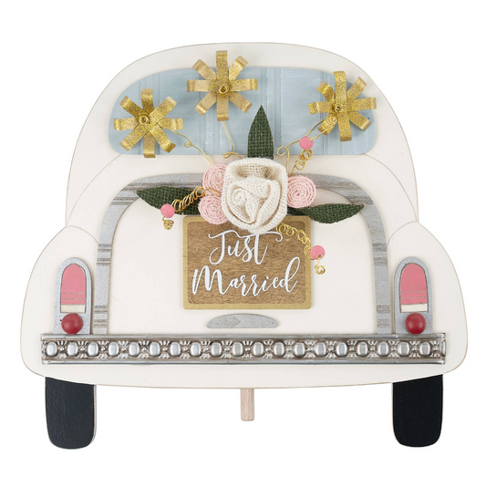 Just Married Car with Sparklers Topper