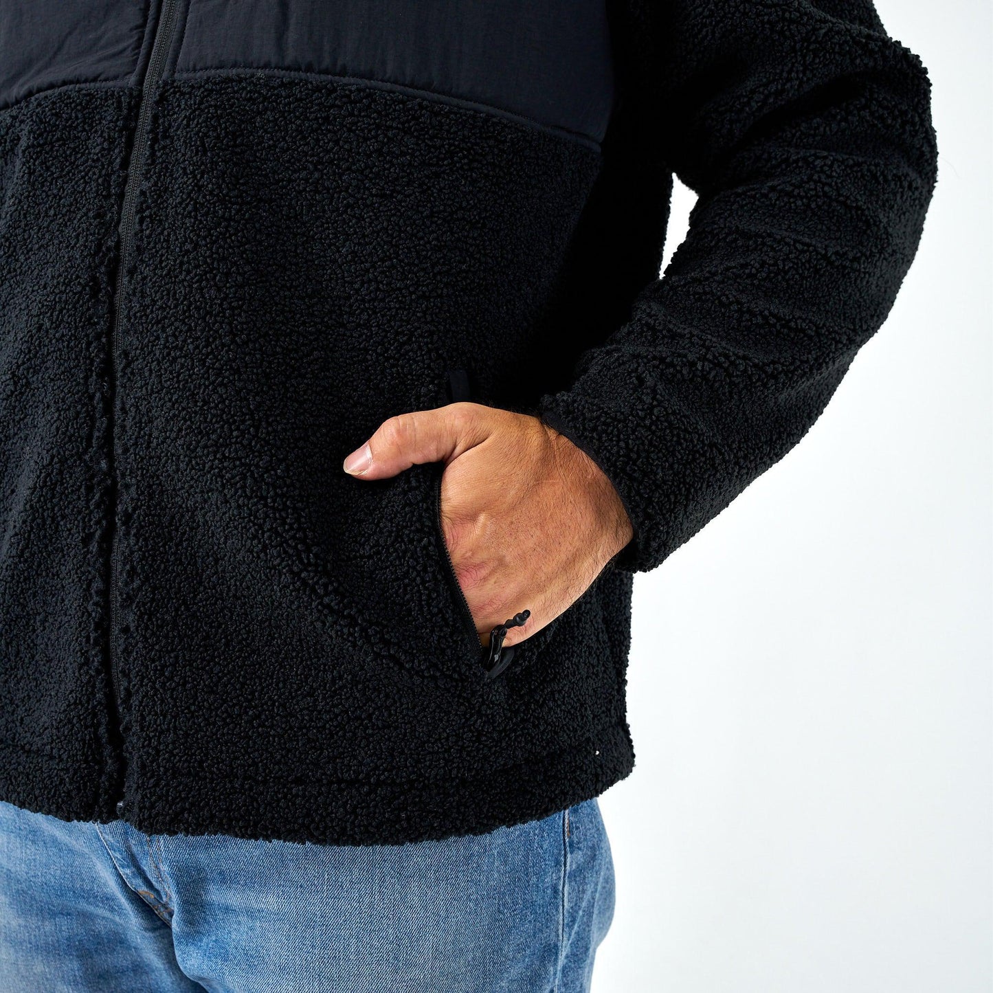 BURLEBO SHERPA FULL ZIP BLACK