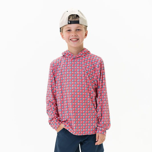 BURLEBO PERFORMANCE HOODIE AMERICAN FLAG YOUTH
