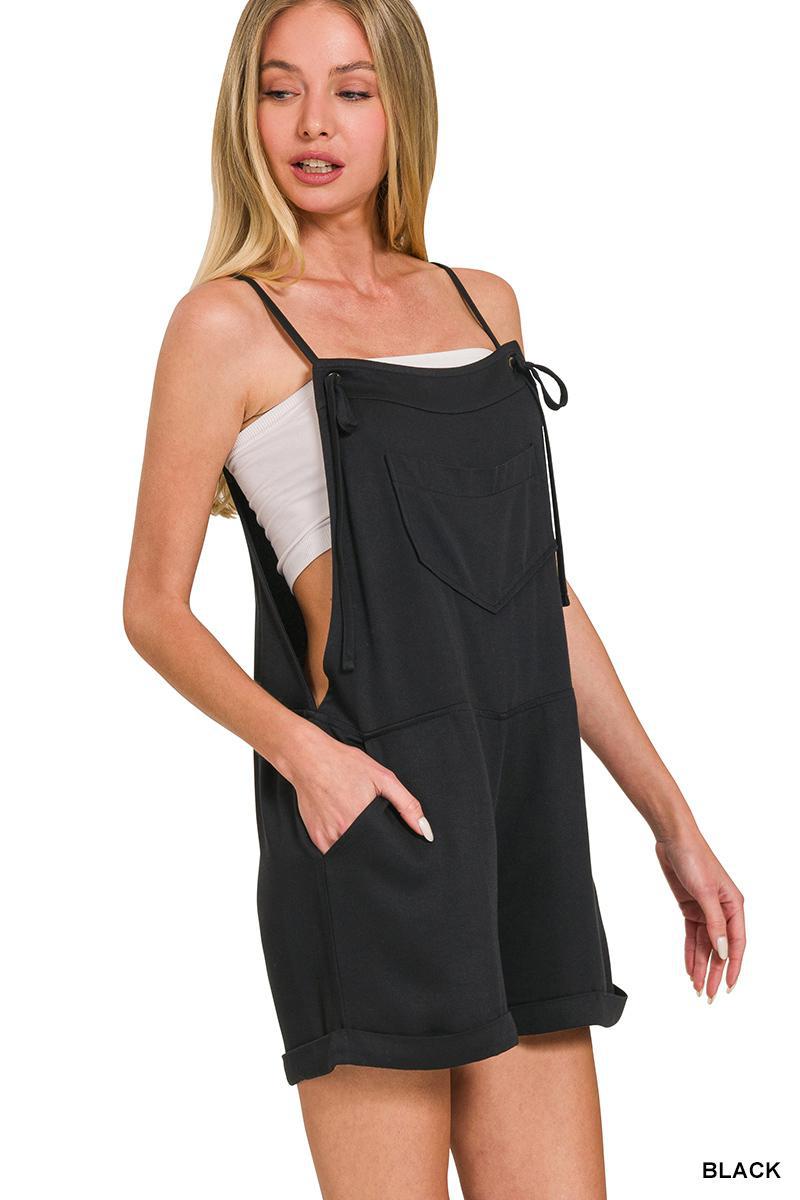 ZENANA DP-1449Y RAYON WOVEN ROMPER WITH TIE KNOT STRAP