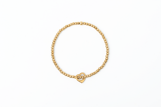 Meralora 3mm Stretch Bracelet w/ Heart