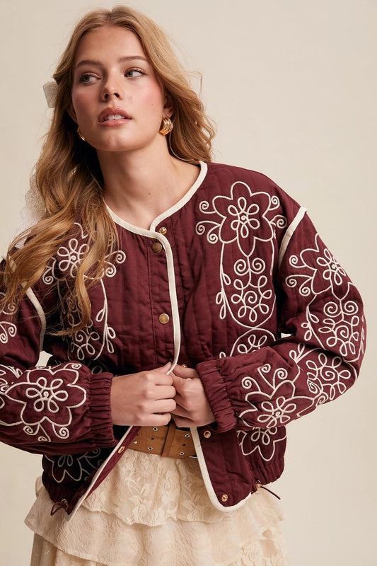 Embroidered Quilted Western Jacket