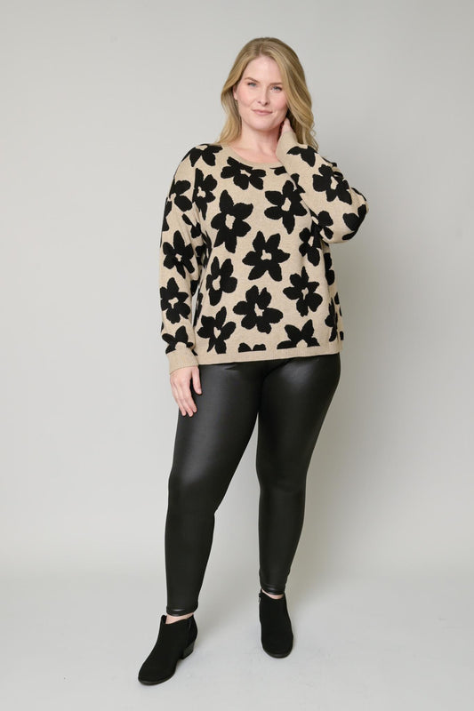 Flower Crew Neck Sweater