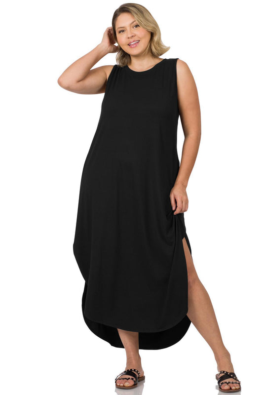 Side Slit Dress with Pockets