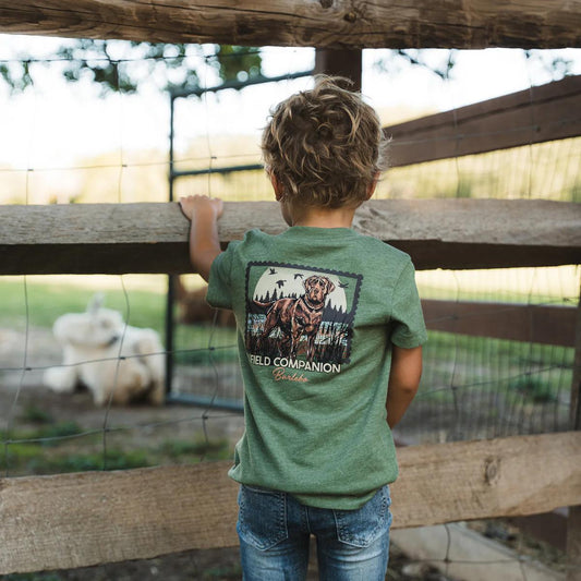 BURLEBO Youth Duck Dog Stamp Tee - Olive