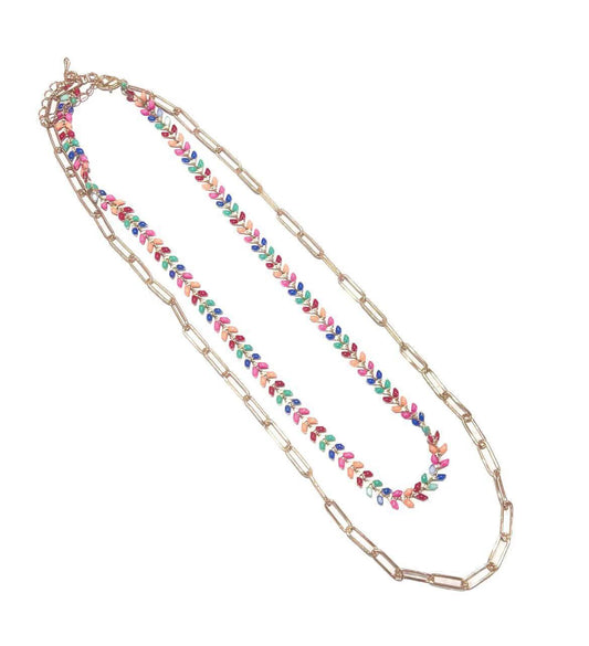 SUNNY DAYS LAYERED MULTICOLOR NECKLACE