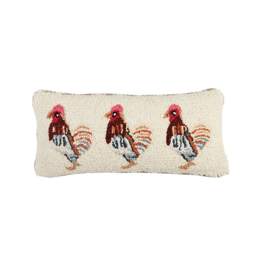 Chicken Hooked Wool Pillow