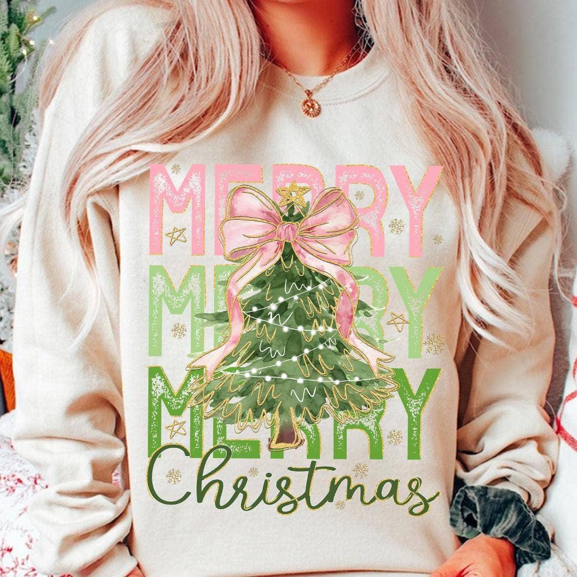 Coquette Christmas  Tree Sweatshirt