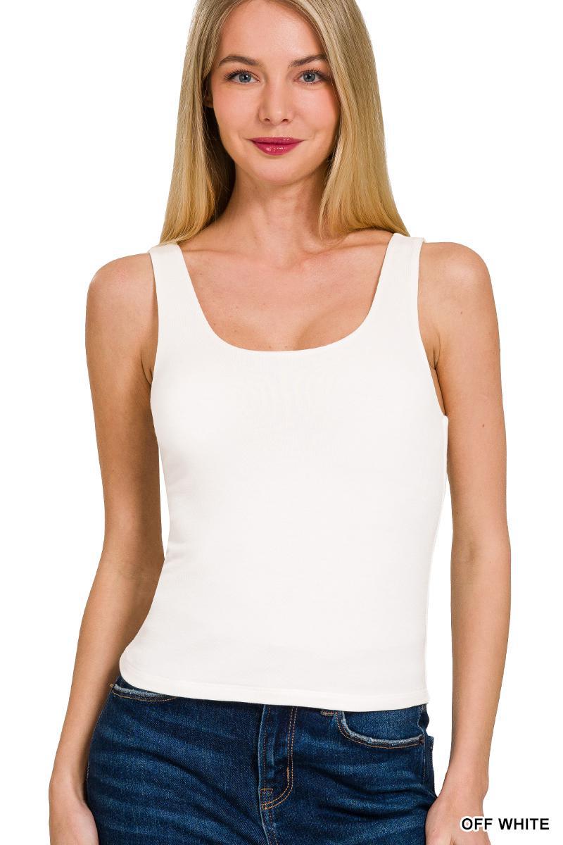 ZENANA 8497Y 2 Layer Round Neck Tank Top