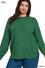 Zenana 2241X5 Plus Plus Round Neck Basic Sweater Dk. Green