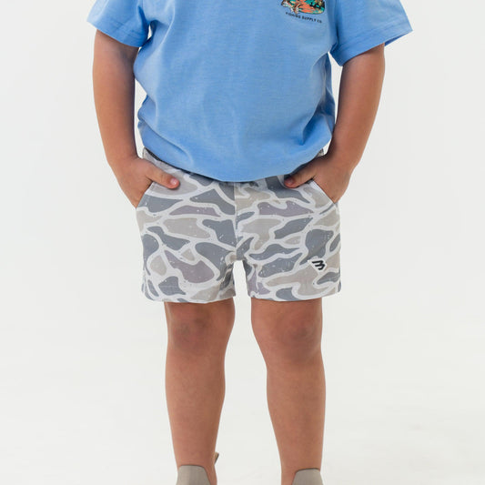 BURLEBO YOUTH ATHLETIC SHORT - White Camo
