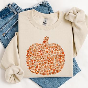 Boho Floral Pumpkin Graphic Tee/Crewneck