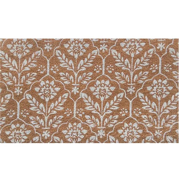 Elegant Floral Pattern Coir Doormat 18 x 30