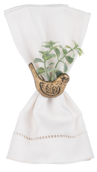 Antique Gold Bird Napkin Ring