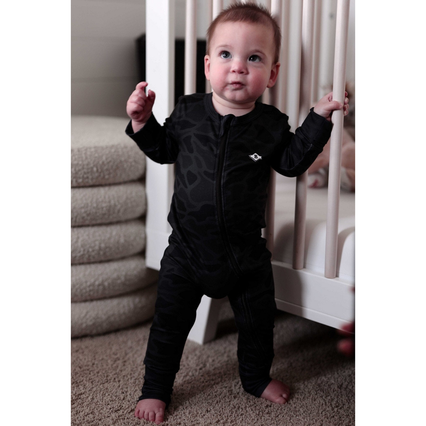 BURLEBO BABY ZIP UP - BLACK CAMO