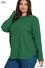 Zenana 2241X5 Plus Plus Round Neck Basic Sweater Dk. Green